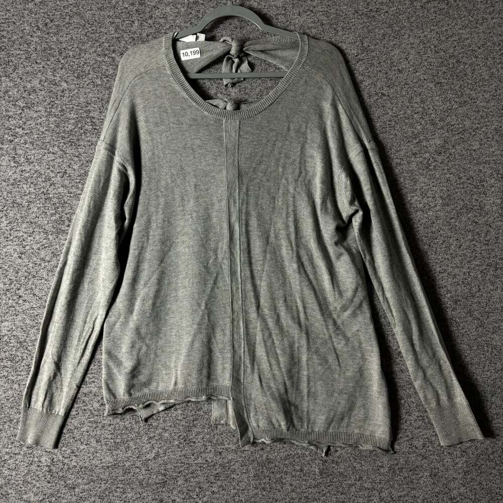 Wilt Women's Size Medium Gray Silk / Cashmere Long Sleeve Knit Sweater